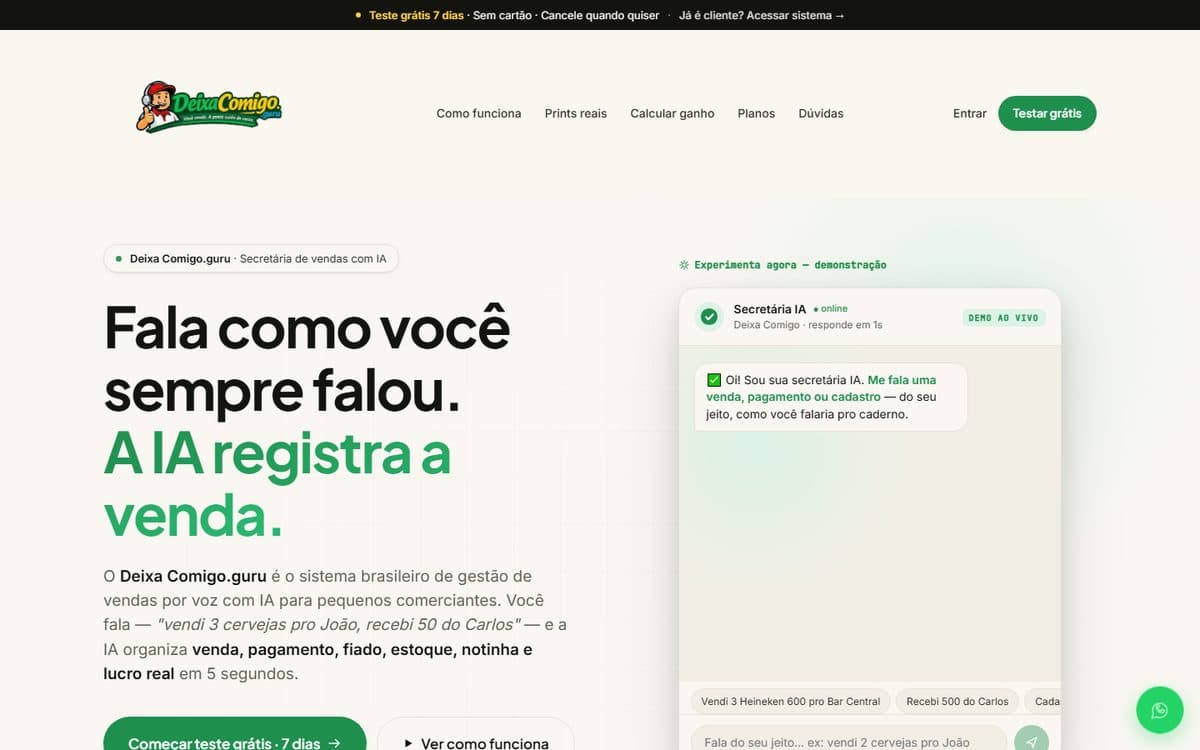 Tela do Deixa Comigo
