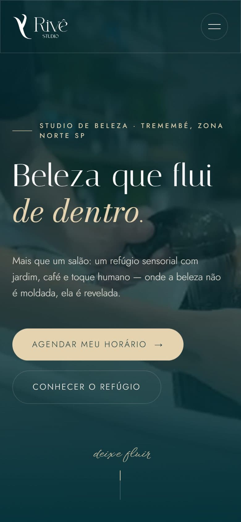 Site Rivê Studio no celular